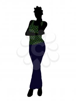 Royalty Free Clipart Image of a Woman in a Green Top