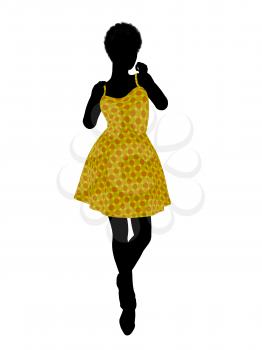 Royalty Free Clipart Image of a Woman in a Sundress