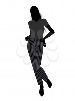 Royalty Free Clipart Image of a Woman in Black