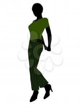 Royalty Free Clipart Image of a Woman in Green