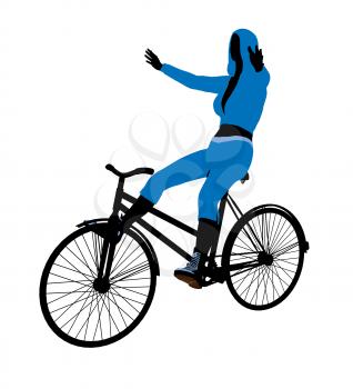 Royalty Free Clipart Image of a Female Cyclist