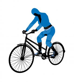 Royalty Free Clipart Image of a Female Cyclist