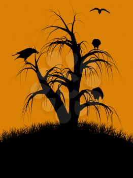 Royalty Free Clipart Image of a Spooky Tree