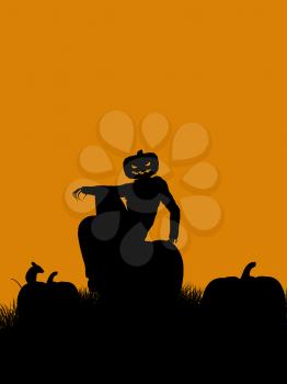 Royalty Free Clipart Image of a Halloween Scarecrow