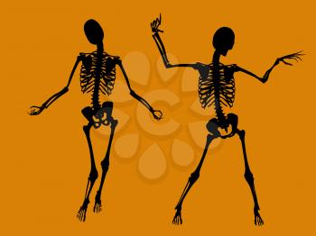 Royalty Free Clipart Image of Skeletons