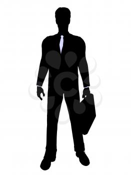 Royalty Free Clipart Image of a Guy With a Briefcase