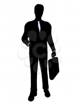 Royalty Free Clipart Image of a Guy in a Suit With a Briefcase