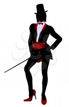 Royalty Free Clipart Image of a Female Magician