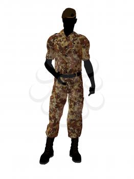 Royalty Free Clipart Image of a Male Soldier
