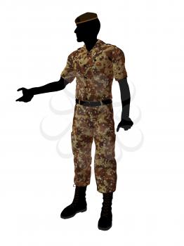 Royalty Free Clipart Image of a Male Soldier