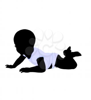 Royalty Free Clipart Image of a Baby Silhouette