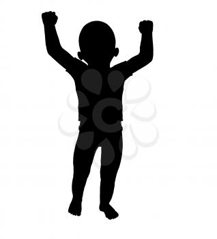 Royalty Free Clipart Image of a Baby Walking