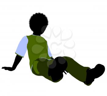 Royalty Free Clipart Image of a Boy Sitting