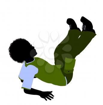 Royalty Free Clipart Image of a Boy on His Bottom