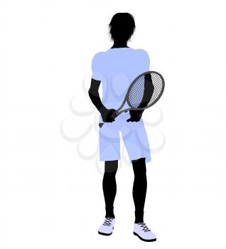 Royalty Free Clipart Image of a Tennis Player