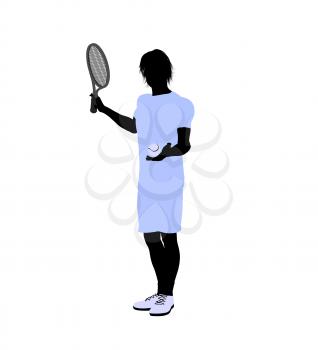 Royalty Free Clipart Image of a Tennis Player