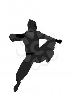 Royalty Free Clipart Image of a Person Doing Martial Arts