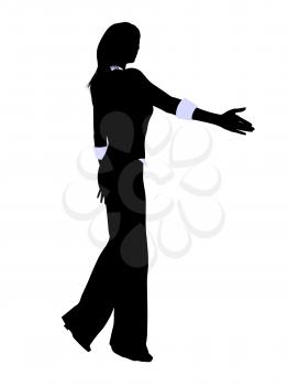 Royalty Free Clipart Image of a Woman Extending Her Hand
