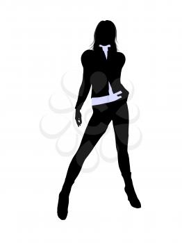 Royalty Free Clipart Image of a Girl in Suit