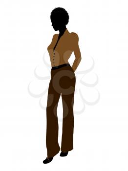 Royalty Free Clipart Image of a Woman in Brown Clothes