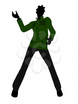 Royalty Free Clipart Image of a Woman in a Green Jacket