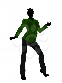 Royalty Free Clipart Image of a Girl in a Green Jacket