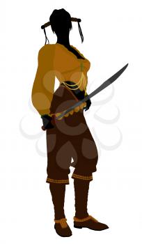 Royalty Free Clipart Image of a Female Pirate