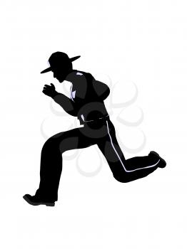 Royalty Free Clipart Image of a Police Officer on the Run