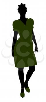Royalty Free Clipart Image of a Green Dress