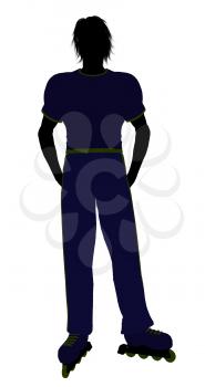 Royalty Free Clipart Image of a Guy on Roller Blades