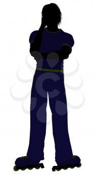 Royalty Free Clipart Image of a Guy on Roller Blakes