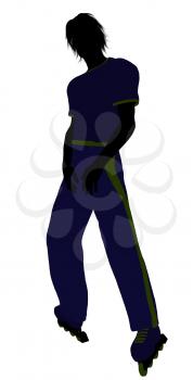 Royalty Free Clipart Image of a Guy on Roller Blades