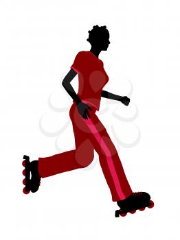 Royalty Free Clipart Image of a Woman Roller Blading