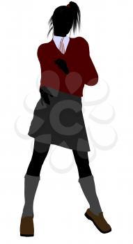 Royalty Free Clipart Image of a Schoolgirl