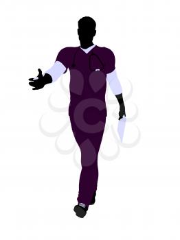 Royalty Free Clipart Image of a Doctor Extending His Hand