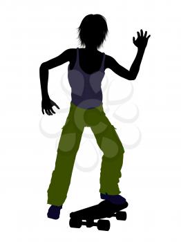 Royalty Free Clipart Image of a Skateboarder
