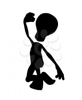 Royalty Free Clipart Image of a Stick Man With a Light Bulb Head
