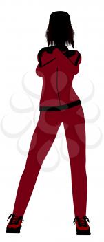 Royalty Free Clipart Image of a Woman in a Tracksuit