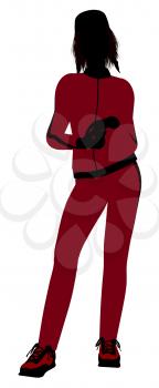 Royalty Free Clipart Image of a Woman in a Track Suit
