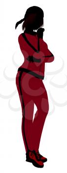 Royalty Free Clipart Image of a Woman in a Track Suit