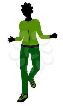 Royalty Free Clipart Image of a Woman in a Jogging Suit