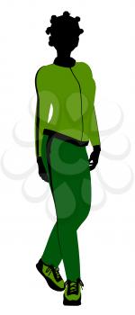 Royalty Free Clipart Image of a Woman in a Jogging Suit