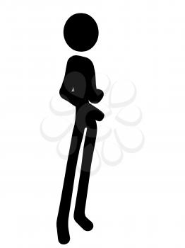 Royalty Free Clipart Image of a Stick Man