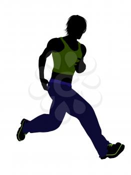 Royalty Free Clipart Image of a Running Teenager