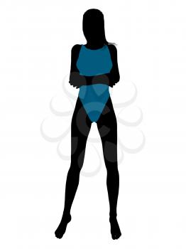 Royalty Free Clipart Image of a Woman in a Swimsuit