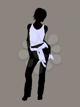 Royalty Free Clipart Image of a Casually Dressed Woman