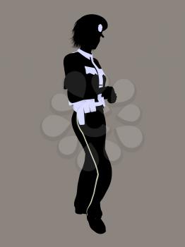 Royalty Free Clipart Image of a Female Police Officer