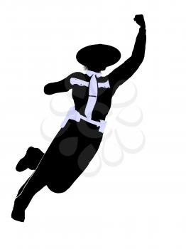Royalty Free Clipart Image of a Police Officer With Her Fist in the Air