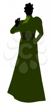 Royalty Free Clipart Image of a Woman in a Victorian Gown