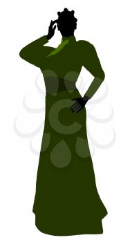 Royalty Free Clipart Image of a Woman in a Victorian Costume